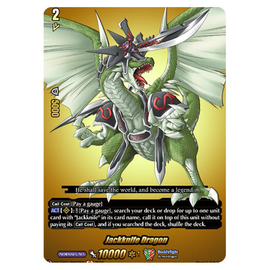 Jackknife Dragon DZ-TB01/BR03EN card from the Cardfight!! Vanguard set Future Card Buddyfight