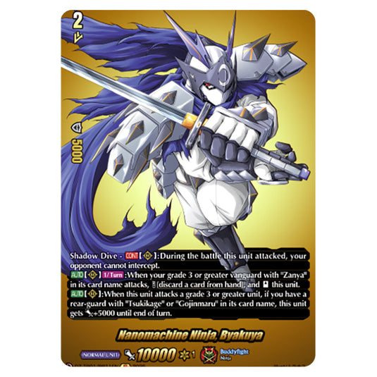Nanomachine Ninja, Byakuya DZ-TB01/BR11EN card from the Cardfight!! Vanguard set Future Card Buddyfight