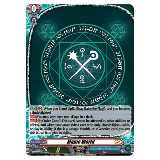 Magic World DZ-TB01/H42EN card from the Cardfight!! Vanguard set Future Card Buddyfight