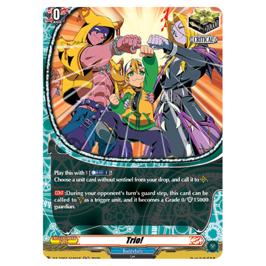 Trio! DZ-TB01/H45EN card from the Cardfight!! Vanguard set Future Card Buddyfight