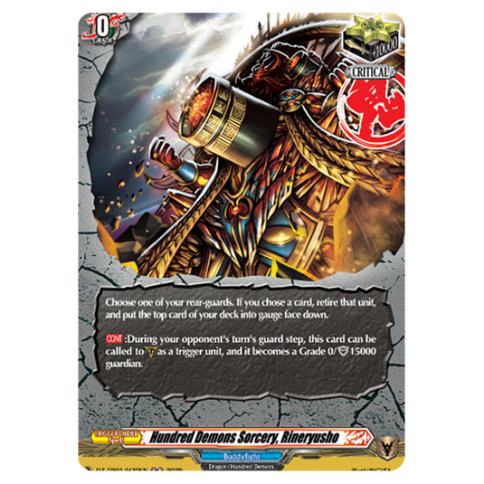 Hundred Demons Sorcery, Rineryusho DZ-TB01/H70EN card from the Cardfight!! Vanguard set Future Card Buddyfight