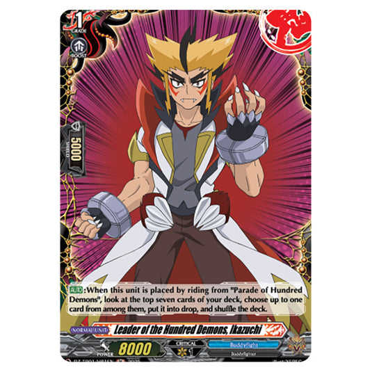 Leader of the Hundred Demons, Ikazuchi DZ-TB01/H81EN card from the Cardfight!! Vanguard set Future Card Buddyfight