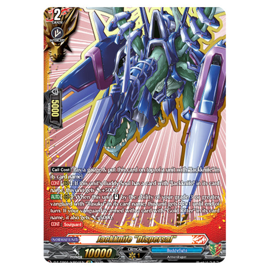 Jackknife "Dispersal" DZ-TB01/KR04EN card from the Cardfight!! Vanguard set Future Card Buddyfight