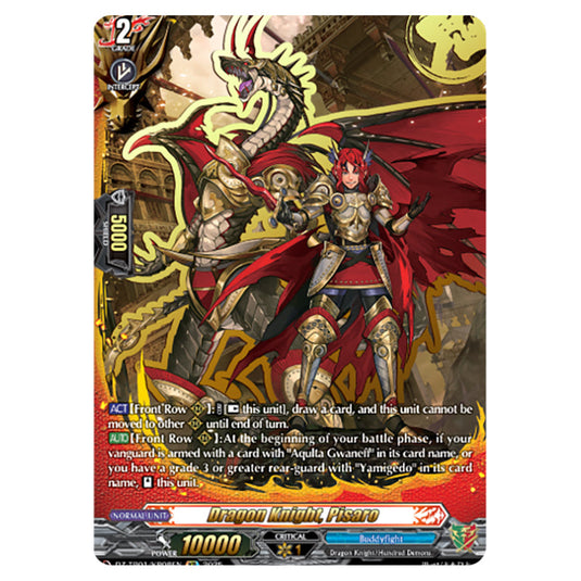 Dragon Knight, Pisaro DZ-TB01/KR08EN card from the Cardfight!! Vanguard set Future Card Buddyfight
