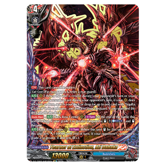 Yearner of Extinction, Azi Dahaka DZ-TB01/KR16EN card from the Cardfight!! Vanguard set Future Card Buddyfight