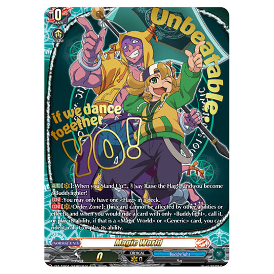 Magic World DZ-TB01/SFR03EN card from the Cardfight!! Vanguard set Future Card Buddyfight