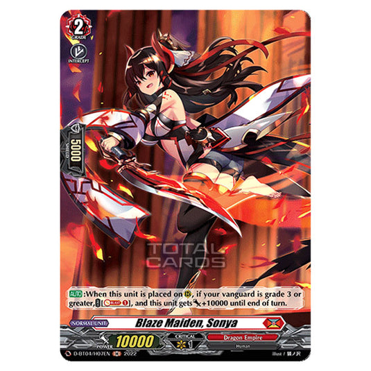 Cardfight!! Vanguard - VGE-D-BT04 - Awakening of Chakrabarthi - Blaze Maiden, Sonya (H) D-BT04/H007