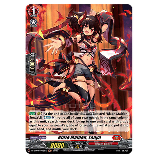 Cardfight!! Vanguard - VGE-D-BT04 - Awakening of Chakrabarthi - Blaze Maiden, Tonya (H) D-BT04/H008