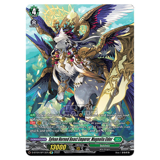 Cardfight!! Vanguard - VGE-D-BT04 - Awakening of Chakrabarthi - Sylvan Horned Beast Emperor, Magnolia Elder (SP) D-BT04/SP013