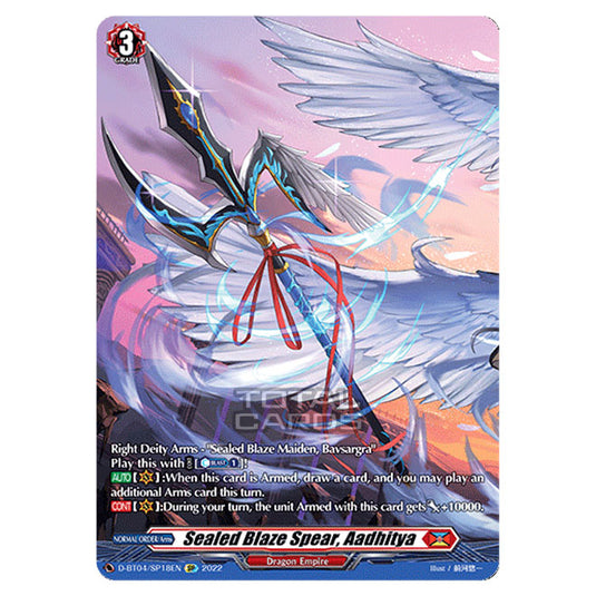 Cardfight!! Vanguard - VGE-D-BT04 - Awakening of Chakrabarthi - Sealed Blaze Spear, Aadhitya (SP) D-BT04/SP018
