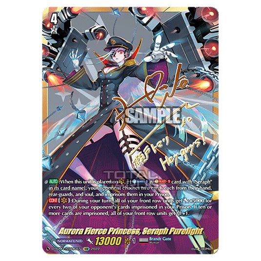 Cardfight!! Vanguard - VGE-D-BT04 - Awakening of Chakrabarthi - Aurora Fierce Princess, Seraph Purelight (SSR) D-BT04/SSSR003