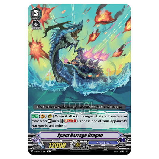 Cardfight!! Vanguard - Storm of the Blue Cavalry - Spout Barrage Dragon (C) V-BT11/070