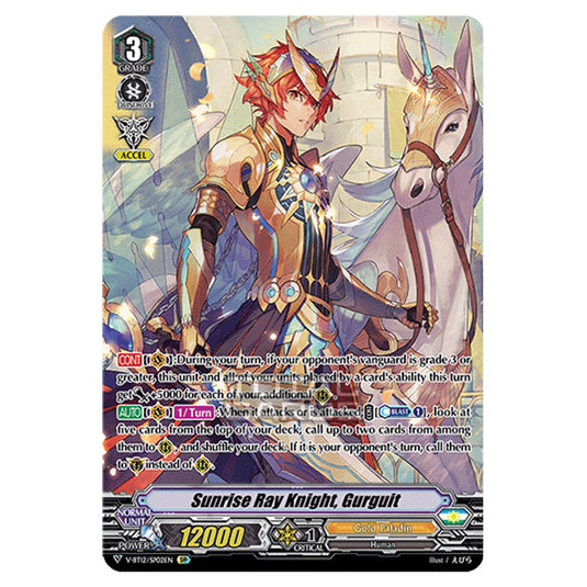 Cardfight!! Vanguard - Divine Lightning Radiance - Sunrise Ray Knight, Gurguit (SP) V-BT12/SP02EN