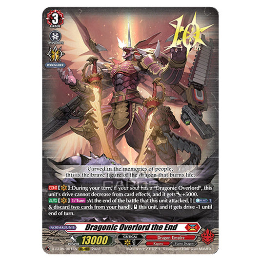 Cardfight!! Vanguard - Triumphant Return of The Brave Heroes - Dragonic Overlord the End (10thRRR) D-BT05/001