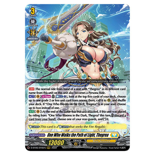 Cardfight!! Vanguard - Triumphant Return of The Brave Heroes - One Who Walks the Path of Light, Thegrea (RRR) D-BT05/010