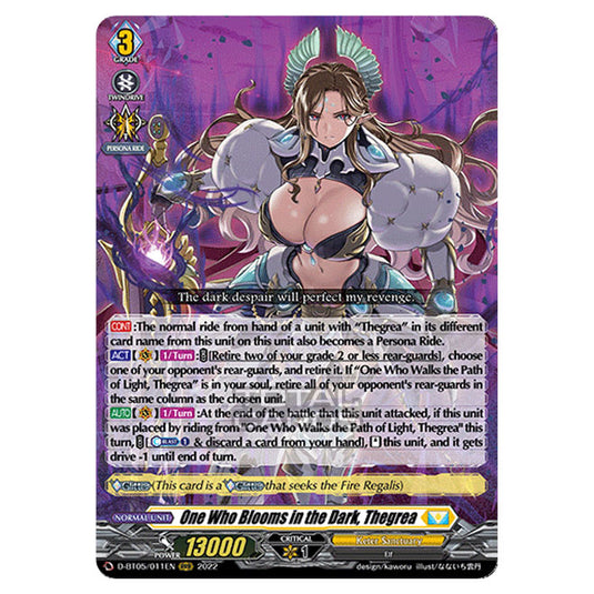 Cardfight!! Vanguard - Triumphant Return of The Brave Heroes - One Who Blooms in the Dark, Thegrea (RRR) D-BT05/011