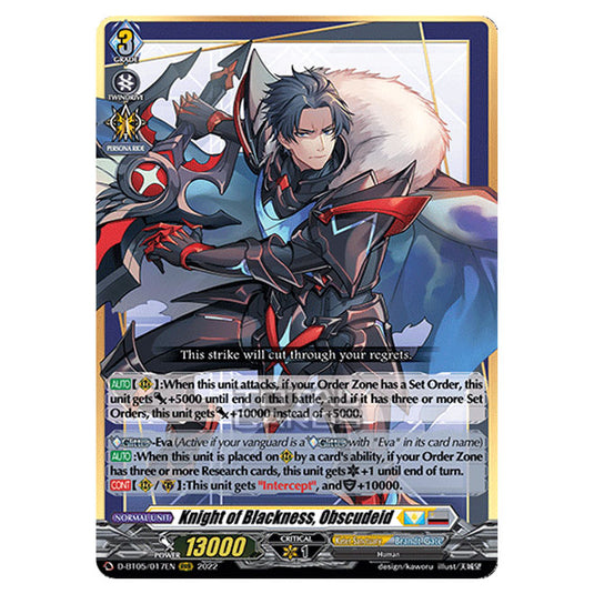Cardfight!! Vanguard - Triumphant Return of The Brave Heroes - Knight of Blackness, Obscudeid (RRR) D-BT05/017