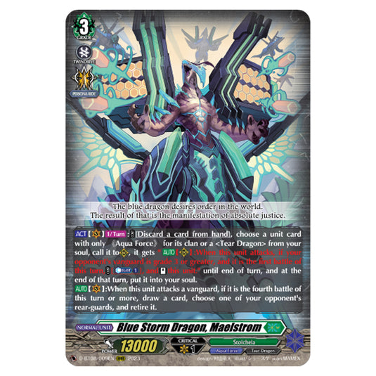 Cardfight!! Vanguard - Minerva Rising - Blue Storm Dragon, Maelstrom (RRR) D-BT08/009