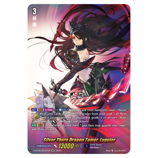 Cardfight!! Vanguard - Minerva Rising - Silver Thorn Dragon Tamer, Luquier (SEC) D-BT08/SEC01