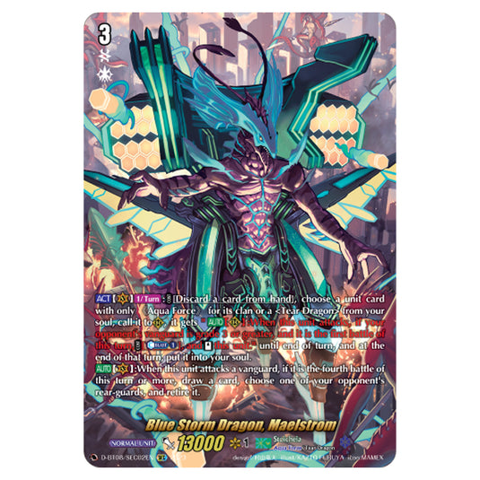 Cardfight!! Vanguard - Minerva Rising - Blue Storm Dragon, Maelstrom (SEC) D-BT08/SEC02