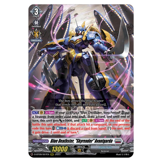 Cardfight!! Vanguard - Dragontree Invasion - Blue Deathster, "Skyrender" Avantgarda (RRR) D-BT09/007