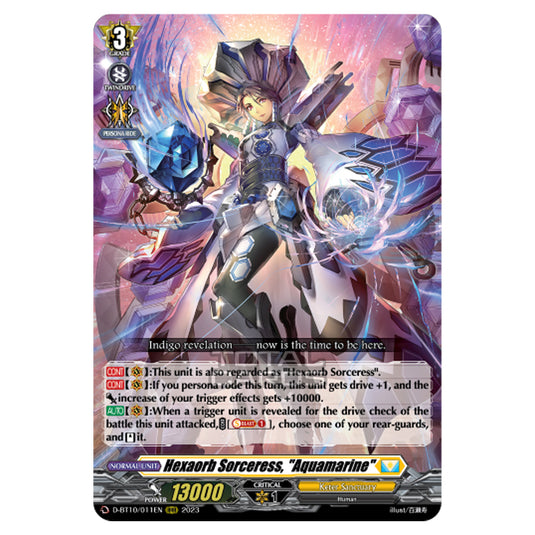Cardfight!! Vanguard - Dragon Masquerade - Hexaorb Sorceress, "Aquamarine" (RRR) D-BT10/011