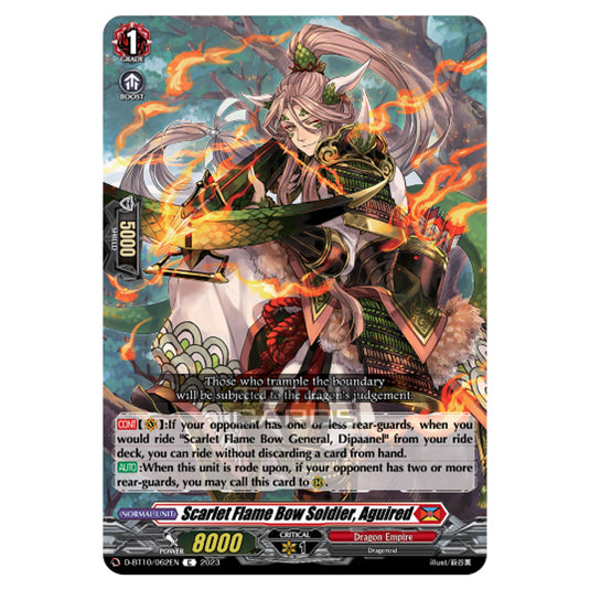 Cardfight!! Vanguard - Dragon Masquerade - Scarlet Flame Bow Soldier, Aguired (C) D-BT10/062