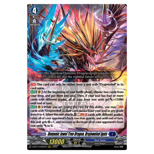 Cardfight!! Vanguard - D-BT13 - Flight of Chakrabarthi - Demonic Jewel True Dragon, Drajeweled Ignis (RRR) D-BT13/004EN