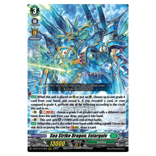 Cardfight!! Vanguard - D-BT13 - Flight of Chakrabarthi - Sea Strike Dragon, Enlargulv (RRR) D-BT13/013EN