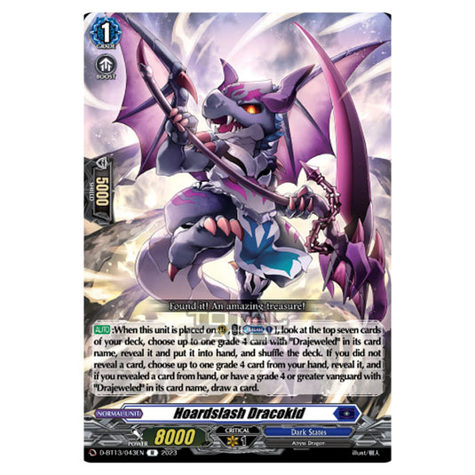 Cardfight!! Vanguard - D-BT13 - Flight of Chakrabarthi - Hoardslash Dracokid (R) D-BT13/043EN