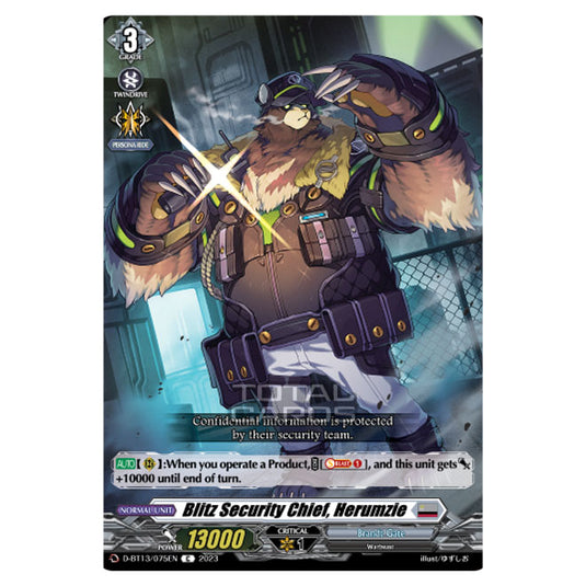 Cardfight!! Vanguard - D-BT13 - Flight of Chakrabarthi - Blitz Security Chief, Herumzie (C) D-BT13/075EN