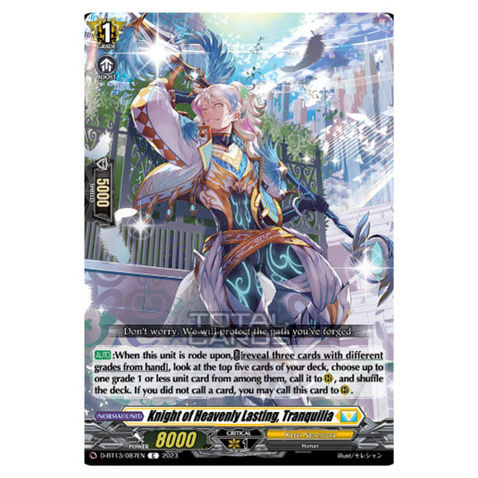 Cardfight!! Vanguard - D-BT13 - Flight of Chakrabarthi - Knight of Heavenly Lasting, Tranquilia (C) D-BT13/087EN