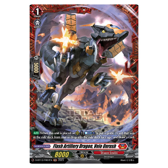 Cardfight!! Vanguard - D-BT13 - Flight of Chakrabarthi - Flash Artillery Dragon, Velo Onrush (FR) D-BT13/FR07EN