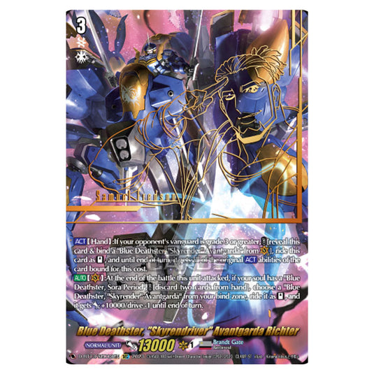 Cardfight!! Vanguard - D-BT13 - Flight of Chakrabarthi - Blue Deathster, "Skyrendriver" Avantgarda Richter (SEC) D-BT13/SEC02EN