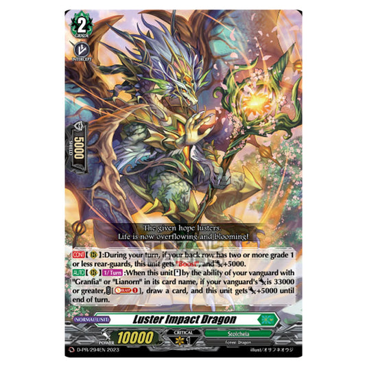 Cardfight!! Vanguard - D-BT13 - Flight of Chakrabarthi - Luster Impact Dragon (PR) D-PR/294EN