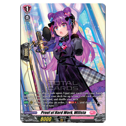 Cardfight!! Vanguard - D LBT01 - Lyrical Melody - Proof of Effort, Wilista (SP) D-LBT01/SP29