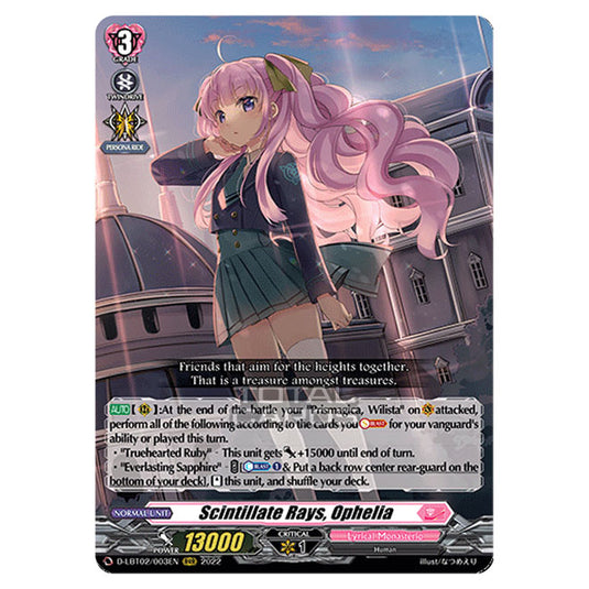Cardfight!! Vanguard - Lyrical Monasterio ~It's A New School Term!~ - Scintillate Rays, Ophelia (RRR) D-LBT02/003