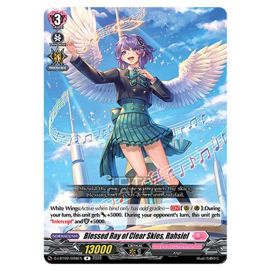 Cardfight!! Vanguard - Lyrical Monasterio ~It's A New School Term!~ - Blessed Ray of Clear Skies, Rahsiel (R) D-LBT02/028