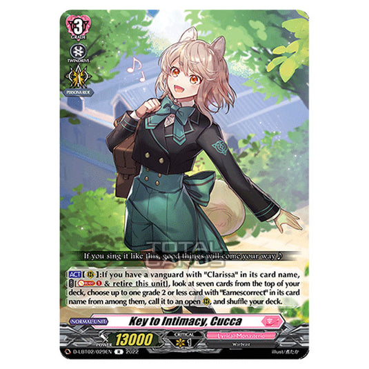 Cardfight!! Vanguard - Lyrical Monasterio ~It's A New School Term!~ - Key to Intimacy, Cucca (R) D-LBT02/029