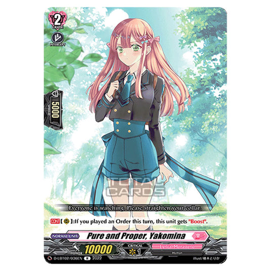 Cardfight!! Vanguard - Lyrical Monasterio ~It's A New School Term!~ - Pure and Proper, Yakomina (R) D-LBT02/036