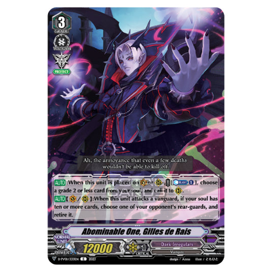 Cardfight!! Vanguard - P & V Special Series - History Collection - Abominable One, Gilles de Rais (C) D-PV01/333EN