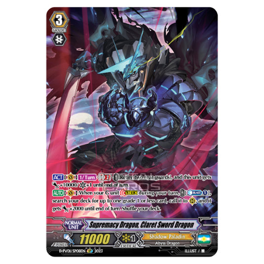 Cardfight!! Vanguard - P & V Special Series - History Collection - Supremacy Dragon, Claret Sword Dragon (SP) D-PV01/SP08EN