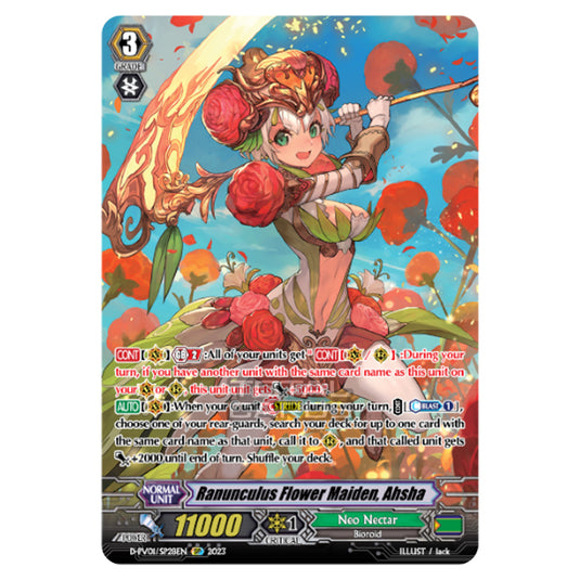 Cardfight!! Vanguard - P & V Special Series - History Collection - Ranunculus Flower Maiden, Ahsha (SP) D-PV01/SP28EN