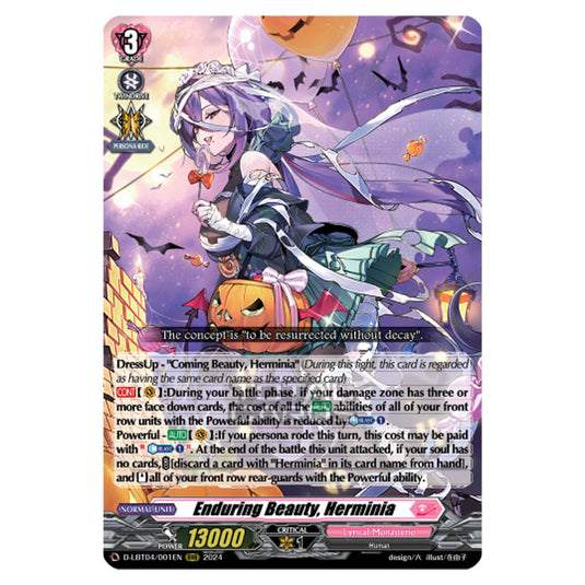Cardfight!! Vanguard - D-LBT04 - Lyrical Monasterio ~Trick or Trick!~ - Enduring Beauty, Herminia (RRR) D-LBT04/001EN