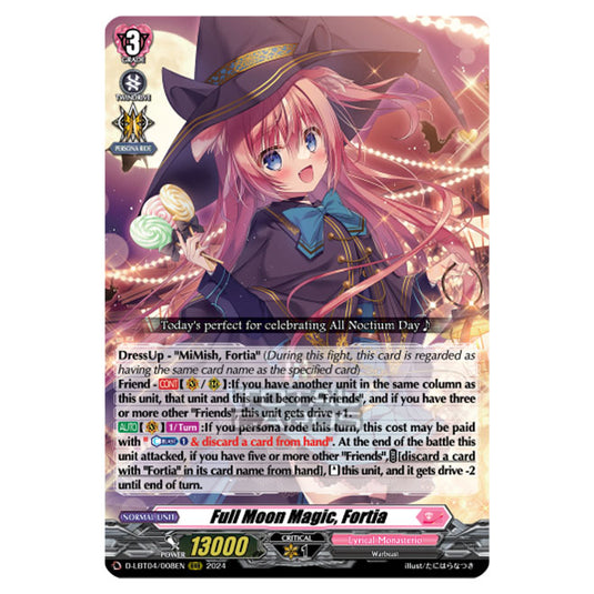 Cardfight!! Vanguard - D-LBT04 - Lyrical Monasterio ~Trick or Trick!~ - Full Moon Magic, Fortia (RRR) D-LBT04/008EN