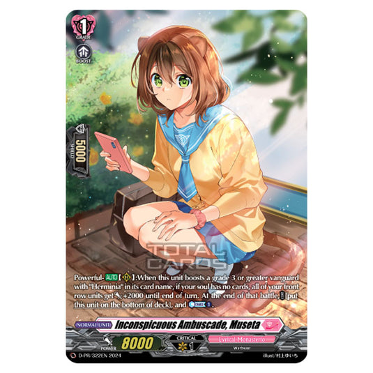 Cardfight!! Vanguard - D-LBT04 - Lyrical Monasterio ~Trick or Trick!~ - Inconspicuous Ambuscade, Museta (PR) D-PR/322EN