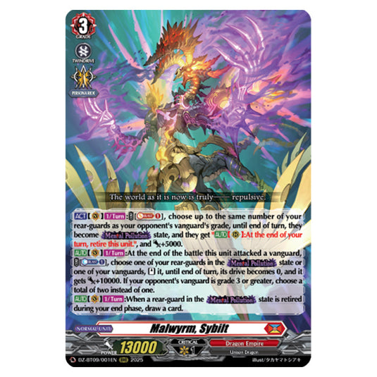 Malwyrm, Sybilt DZ-BT09/001EN card from the Cardfight!! Vanguard set Super Brave Detonation