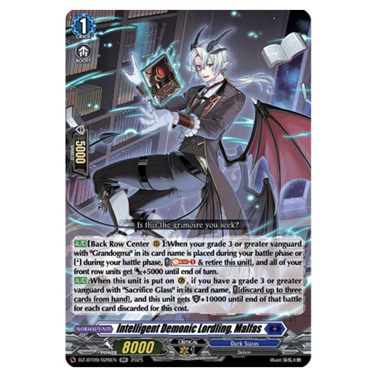 Intelligent Demonic Lordling, Malfas DZ-BT09/026EN card from the Cardfight!! Vanguard set Super Brave Detonation
