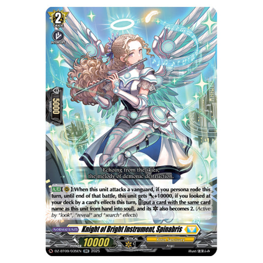 Knight of Bright Instrument, Spinabris DZ-BT09/035EN card from the Cardfight!! Vanguard set Super Brave Detonation