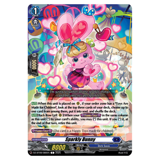 Sparkly Bunny DZ-BT09/080EN card from the Cardfight!! Vanguard set Super Brave Detonation